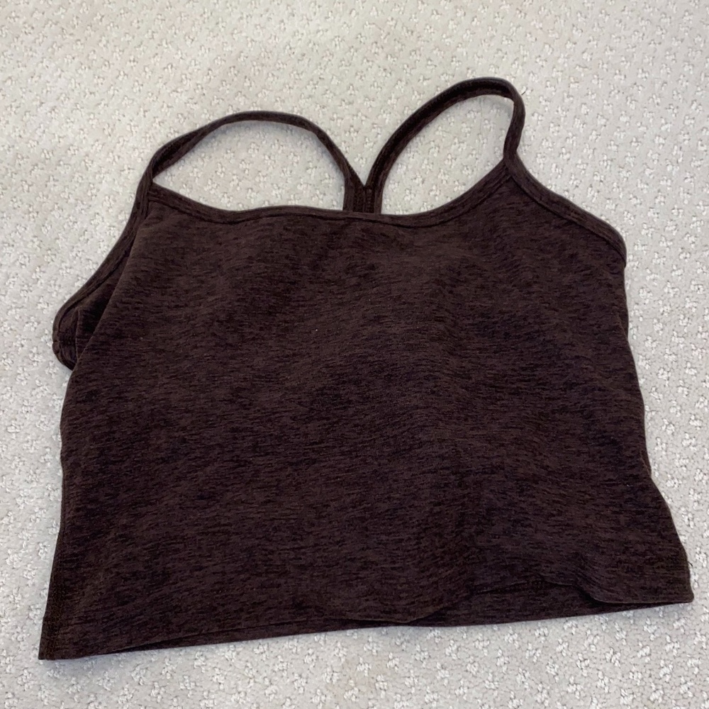 Beyond Yoga Spacedye Slim Racerback Cropped Tank Brown